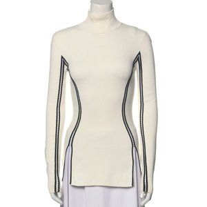 Dion Lee Striped Turtleneck Top Black and White Size Sm US4